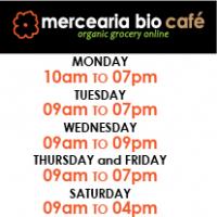 cafe with summer opening times and local markets