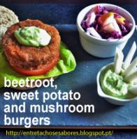 beetroot, sweet potato and mushroom burgers