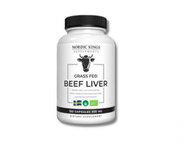 grass fed beef liver 180 capsules nordic kings 500mg