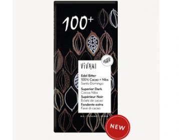 dark chocolate 100% cocoa nibs vivani 80gr