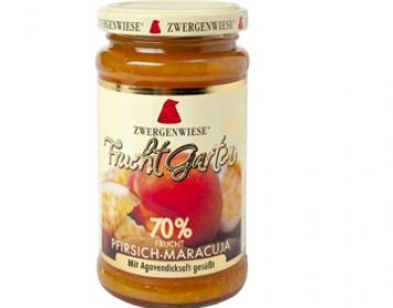 peach and passion fruit jam 70% with agave zwergenwiese 225g