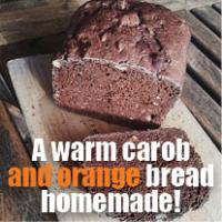 A warm carob and orange bread homemade!