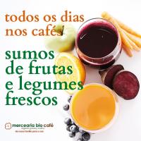 todos os dia sumos de frutas e legumes frescos nos cafés