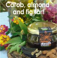 Carob, almond and fig tart