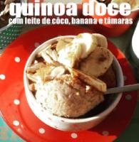 Quinoa doce com leite de côco, banana e tâmaras
