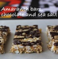 Amaranth bars tufted, chocolate and sea salt