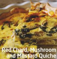 Red chard, mushroom and mustard quiche