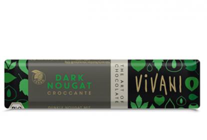 barra chocolate dark nougat crocante vivani 35gr