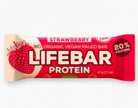strawberry protein bar gluten free lifebar 47gr