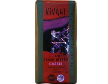 chocolate preto com recheio de cassis vivani 100g