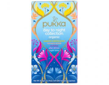 coleção chá dia e noite pukka 20 saquetas 5 variedades