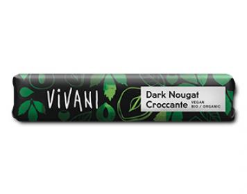 barra chocolate dark nougat crocante vivani 35gr