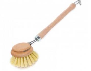 dish washing wood brush with replaceable head domergue