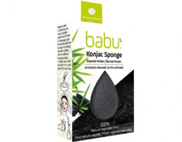 konjac sponge activated charcoal 100% vegetal fiber babu 1un
