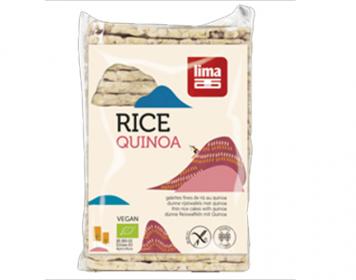 galetes finas arroz integral com quinoa lima 130g