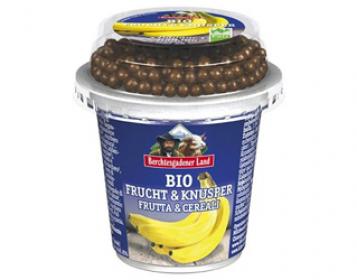 banana yoghurt  with choc balls 3,9% berchtesgadener  150gr
